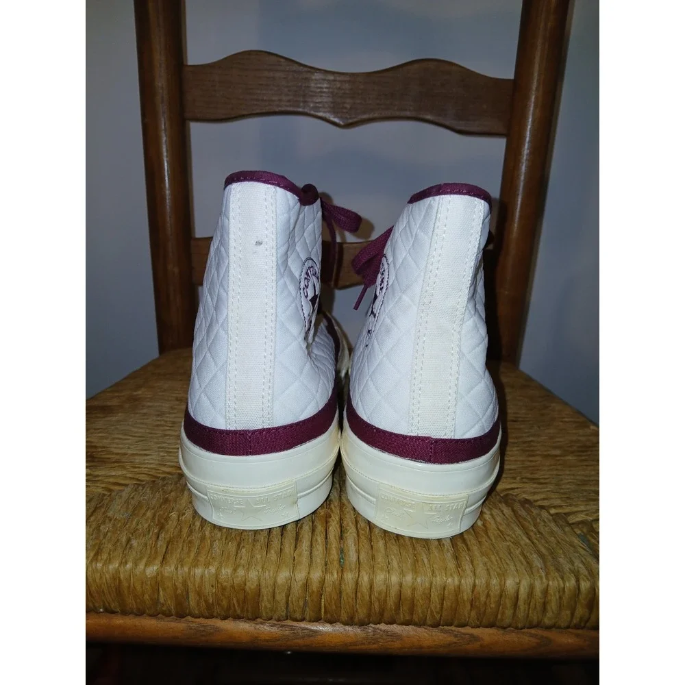 Rare Converse Chuck 70 High White With Maroon No Box Unisex Size 9